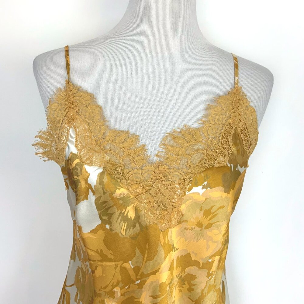 New Gold Hawk Silk Golden Bloom Claire Camisole Top Sz M - Picture 4 of 16